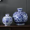 Вазы синий и белый фарфоровая цветочная ваза композиция контейнер контейнер керамический хранилище банку