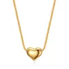 Pendant Necklaces Gold Color Minimalist Smooth Tiny Heart Necklace For Women Jewelry 2021 Valentine's Day Gift Drop