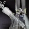 8 inç Beher Baz Su Boruları Nargile Yağı Brülör Brülörler Ile 4 inç Downstem 14mm Erkek Temizle Cam Kase Beğenci Dab Rigs Sigara Heady Bongs Balmumu Tütün Tütün Tütün