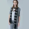 スカーフ女性のスキニーストライプパターンニットファッションアクリルロングラップスタイリッシュなスカーフ冬アクセサリー女の子の高級フーラード