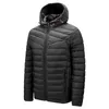 DARPHINKASA Zimowa Kurtka Mężczyźni Parka Casual Solid Color Coated Coat Grube Ciepłe 210916