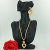 Pendientes collar Mejewelry colgantes conjunto de joyería africano 24k conjuntos de Color oro para mujeres regalos
