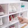 Transparent shoe box shoes rack organizers thickened foldable Dustproof storage box Stackable combined cabinet Saleankle boots 36*29*19CM