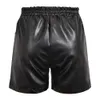 PU Couro Mulheres Shorts Rebite Preto Curto Streetwear Sexy Cintura Alta Shorts Senhoras Inverno Casual Cintura Elástica Shorts 210301