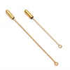 20pcs/lot 50/70mm Length Loop Eye Brooch Pin Copper Broocher Safety Pins with Stopper for DIY Jewelry Findings