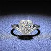 Uitstekende gesneden diamanttest geslaagd D kleur Goede kwaliteit Moissanite Heart Crown Ring Zilver 925 Sieraden