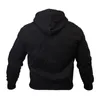 Sweat-shirt mince noir pour Fiess Bodybuilding Sweatshishies SweetShirts Zipper Big Pocket Hoodie Men Long Manches 201020 S