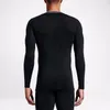 Men's sports running T -shirts long sleeves stretch compression quick-drying tees stitching mesh breathable T-shirt size S-3XL