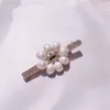 Temperament Beautiful Rhinestones Imitation Pearl Flower Duckbill Clip Fashion Sweet Girl Women's Hairpins Hair Accessories