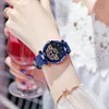 Wristwatches Watches Women Rose Gold Starry Sky Ladies Wrist Watch for Relogio Feminino Polygonal Magnet 2021 Brand Female Clock