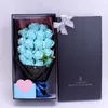 18pcs Creative Artificial Soap Flower Rose Bouquet Flowers with Gift Box Simulation Roses Valentines Day Birthday Gift Decor