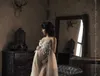 新しいウエディングドレスの女性のオフショルダーエレガントマタニティガウンフレアスリーブ写真のためのPhotoshoot Vestido de Noiva