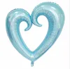 Décoration de fête 2pcs 40 pouces Crochet Rouge Coeur Feuille Ballons Mariage Saint Valentin Amour Hélium Globos Ballon Décor Fournitures Cadeau Romantique