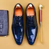 Chaussures de robe pour hommes italiennes Luxe Véritable brevet de la mode Vintage Vintage Rétro Business Business Mariage Chaussures pour hommes A110
