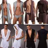 Roupa de roupas de sono masculina 1PCS Robes de banheira Manview Robe para homem masculino sexy kimono seda sono