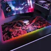 Esports Games Jujutsu Kaisen Mouse Pad Anime Girl RGB Большой светодиодный компьютер Mousepad с подсветкой для Mini PC Keyboard School Mat.