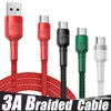 3A Type C Micro USB Gevlochten Legering Kabels Duurzaam Hoge Snelheid DATA Opladen Voor Android Mobiele Telefoon 1m 2m 3m