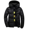 Mens Jas en Jas Mens Winter Down Jassen Casual Slim Fit Windjack Solid Hooded Jassen Dikke Overjas Streetwear 211015