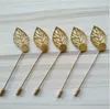 50PCS GOLD Leaf Plated Copper Hat Broscher Pins Stick Brosch Lapel Pin Base för Kvinnor Män DIY FINDINGS Smycken