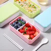 Lunch Box for Kids Food Container Double Microwave Japan Bento Storage Portable School Picnic Set box 1200ml Y200429