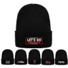 Nieuwe Winter Let's Go Brandon Gebreid voor Mannen Vrouwen Gebreide Dikke Warme Hip Hop Caps Black Letter Unisex Cap