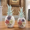 Decoratieve objecten beeldjes geschilderd ananas keramische fruit standbeeld ornamenten vergulde porselein bureau decor ambachten woondecoratie modern
