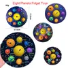 2021 Eight Planet Fidget Toys Spingi il pioniere La prima educazione decompressione dito che preme la bolla Giocattolo da bagno per bambini