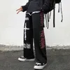 Män gotiska byxor coola höst mens sportkläder lösa sweatpants hip hop streetwear manlig penna byxor roliga koreanska punk byxor y0811