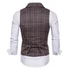 Mens Vest Casual Business Men Passar Vests Manlig gitter Midja Fashion Mens ärmlös kostym Vest Smart Casual Top Grey Blue 211120