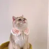 Cat Hollars ведет питомца сладкий розовый вязаный воротник о воротнике с жемчугом шарф слюны ожерелье собака хомяка чихуахуа аксессуар