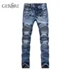 Men Casual Biker Denim Jeans Stretch Pants Solid Regular Fit Male Street Pant Vintage Youth Large Size 220311