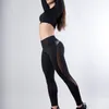 Ny mode sexig svart fitness leggings kvinnors gym yoga som kör sportbyxor träning lapptäcke byxor t200601