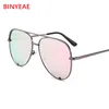 Розовые солнцезащитные очки с серебряным зеркалом, металлические солнцезащитные очки, брендовые дизайнерские солнцезащитные очки-пилоты для женщин и мужчин, лучшие модные очки Lunette179r