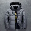 Duck Down Jacket Män Tjockad Hooded Långärmad Down Zipper Pocket Coat Warm Feather Men Winter Down Jacket Casual Outwear 4XL G1108