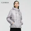 ガスマン女性の春のジャケットファッションカジュアルなショートパーカー薄い綿のフード付きコート女性レディースジャケット暖かいweartwear 21159 211018