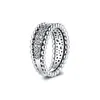 Silver 925 Original frisado pavimentação anel de banda para mulher fazendo moda anéis europeus de jóias de prata