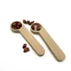 Wood Coffee Spoons With Bag Clip Tablespoon Solid Beech Wooden Measuring Scoops Tea Bean Spoon Clips Gift RRA9941