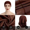 Modal Muçulmano Hijab Bonnet sob tampas para a cabeça de turbante envolve lenço liso liso hijab canal unisex estiramento dreadlocks tube capa