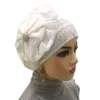 Muslim Bonnet Chemo Cancer Hat Sequins Flower Hot Drilling Arabic Islamic Hijab Headwrap Headwear Beanies Kvinnor African Cap