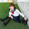 Ensembles de vêtements Style japonais Sailor JK Costumes avec jupe Uniforme d'écolière Noir Uniformes de lycée Vêtements d'étudiant Anime Cosplay Seifuku