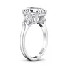 Szmaragdowe zaangażowanie dla kobiet 3stone Wedding 925 Srebrny obietnica Pierścień 5726317
