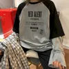 春の偽の2ピース長袖Tシャツの女性トップスボトムリングシャツ緩いカジュアルな韓国の緩い女性のTSHITS 210819