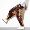 Męskie spodnie Baldauren 2022 Style sprężynowy bawełniany lniana harem lantern swobodny nadruk hip-hopowy chłód