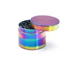 Sharpstone Metal Herb Grinders Accessori per fumatori Lega di zinco 40/50/55 / 63mm Arcobaleno Colore blu ghiaccio 4 strati Spice Crusher Macina tabacco in magazzino