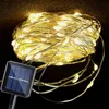Saiten LED Outdoor Solar String Fairy Lights 10m 20 m 8 Modi Blitzlampe 100/200leds wasserdicht für Weihnachtskarten Dekoriert