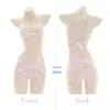 Brasil Sets Japonesa Sexy Lingerie Mulheres Lolita Kawaii Azul Rosa Branco Listrado Mini Bikini Adulto Cosplay Cosplay Cosplay Sutiã Underwear Set