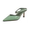Terlik Dovereiss Moda Kadın Ayakkabıları Yaz Zarif Olgun Katırlar Toka Consese 6.5cm Stilettos Topuklu Ayak Toe 34-41