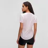 Yoga kläder toppar solid färg kort ärm snabb torr inomhus sport fitness t -shirt fukt absorption gym running träning skjorta fo7376570