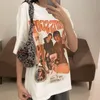 Męskie T-shirty High Street Cool Portret Drukowanie w sprayu Krótkoczerwiecze Summer Net Celebrity Ta sama koszulka męska ubrania w stylu hip-hopowym