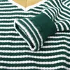 春秋冬2-10年ニット学生のカラーパッチワークハンサムな縞模様のVネックセーターのための赤ちゃん子供男の子210529